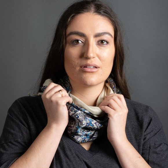 Blue Paisley Scarf - Picture 5 of 7